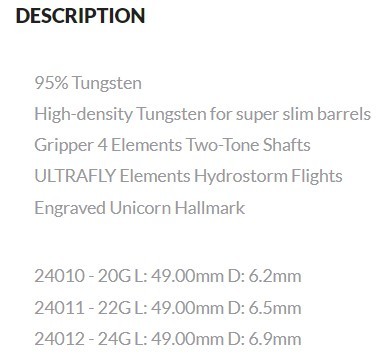 Unicorn Steeldarts - T95 CORE XL BLUE TYPE 1 - 95% TUNGSTEN