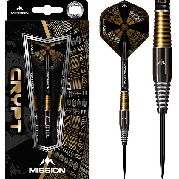 Mission Crypt - Steel Tip - 90% - Black & Gold PVD Coating - M2 - 23g