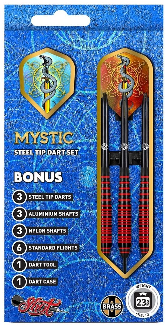 Shot Value Range Mystic Steeltip Darts Set - 23 gr Steeldarts