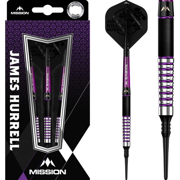 Mission James Hurrell Softdarts 90% - Hillbilly - Black & Purple 18 gr